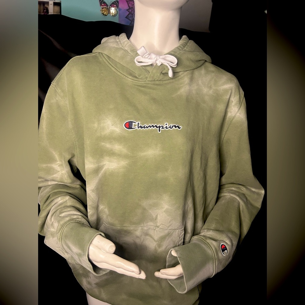 Champion Olive Tie-Dye Hoodie